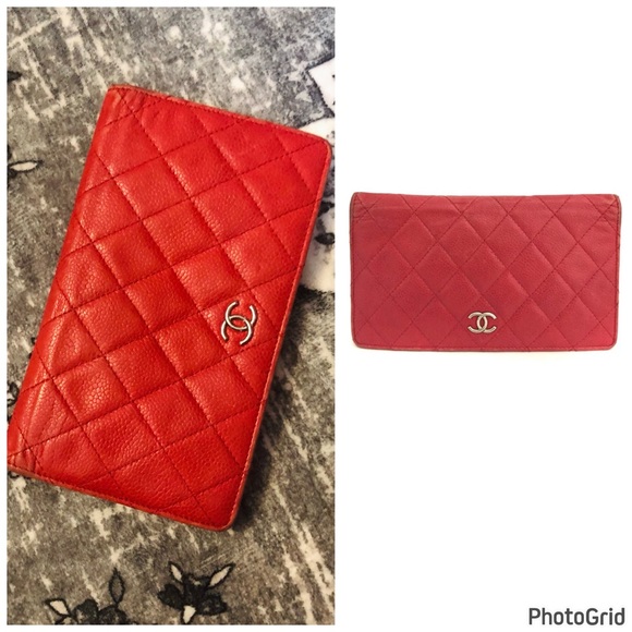 AUTHENTIC CHANEL Quilted Red Caviar Leather Interlocking CC Classic Long Wallet - Picture 2 of 16